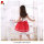 Wholesale girls white lace red tulle dress